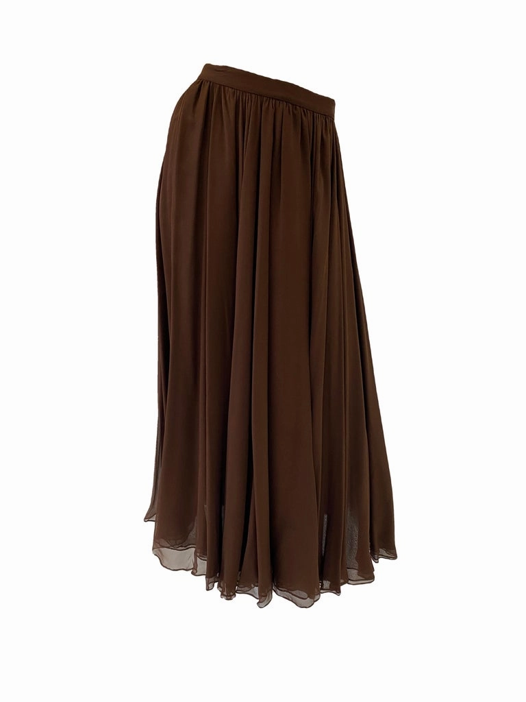 1970’s Halston Silk Chiffon Skirt and Halter Scarf Top