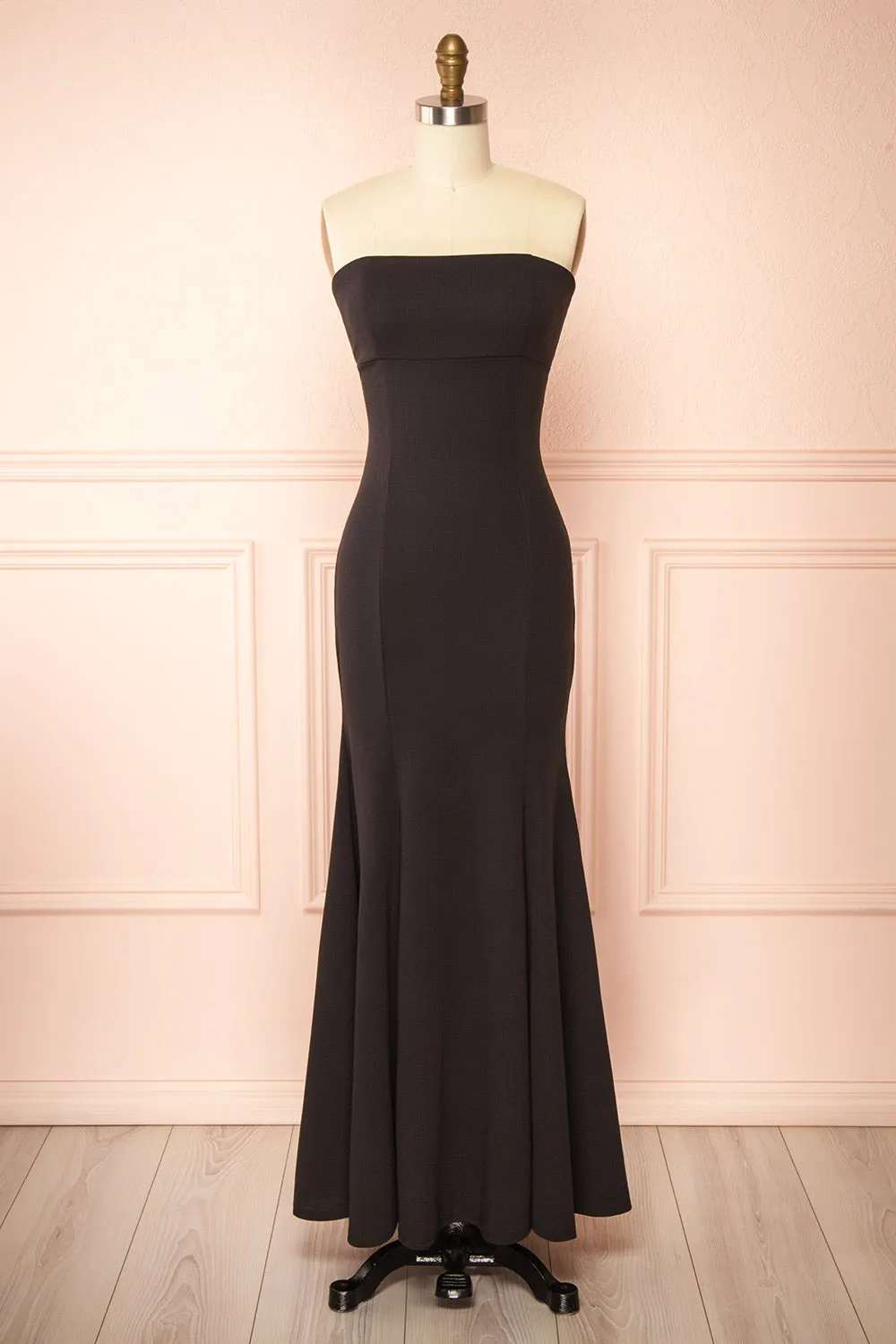 Aeji Black | Strapless Mermaid Dress w/ Corset Back