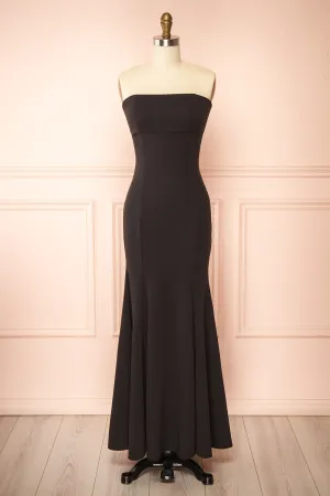 Aeji Black | Strapless Mermaid Dress w/ Corset Back