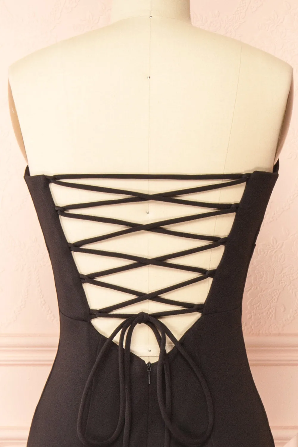 Aeji Black | Strapless Mermaid Dress w/ Corset Back