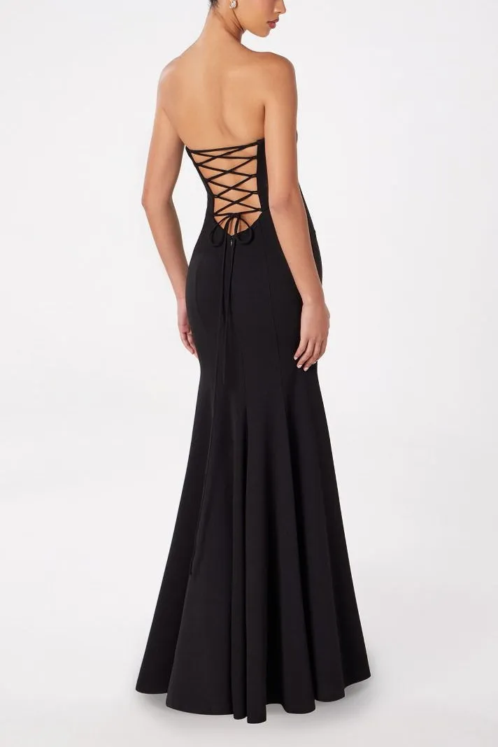 Aeji Black | Strapless Mermaid Dress w/ Corset Back