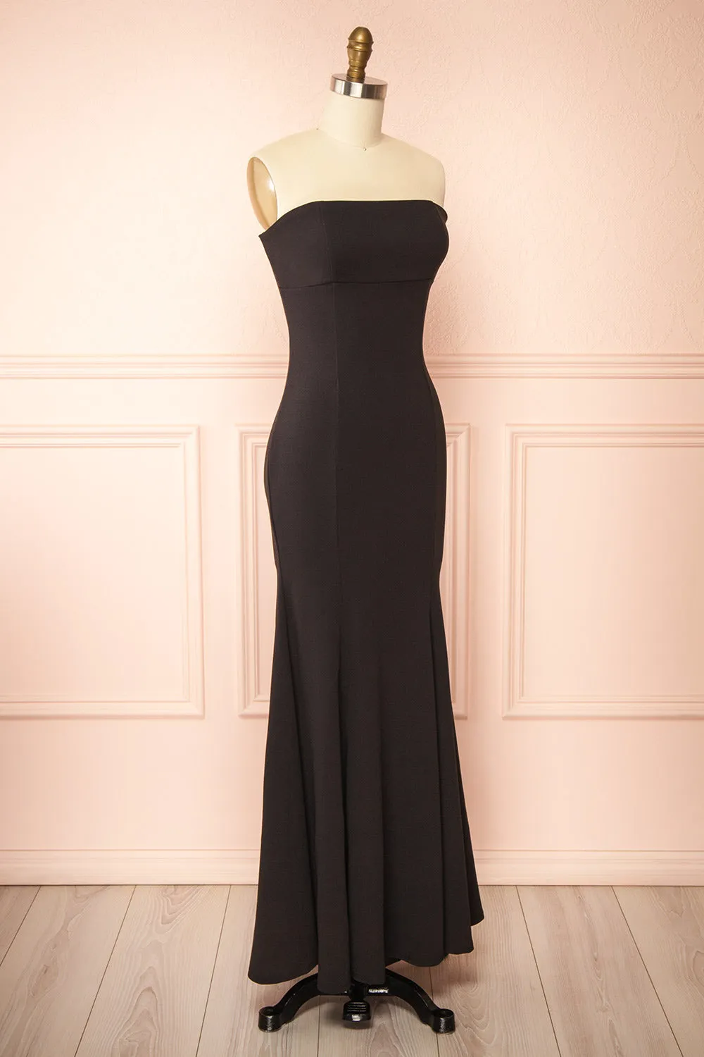 Aeji Black | Strapless Mermaid Dress w/ Corset Back