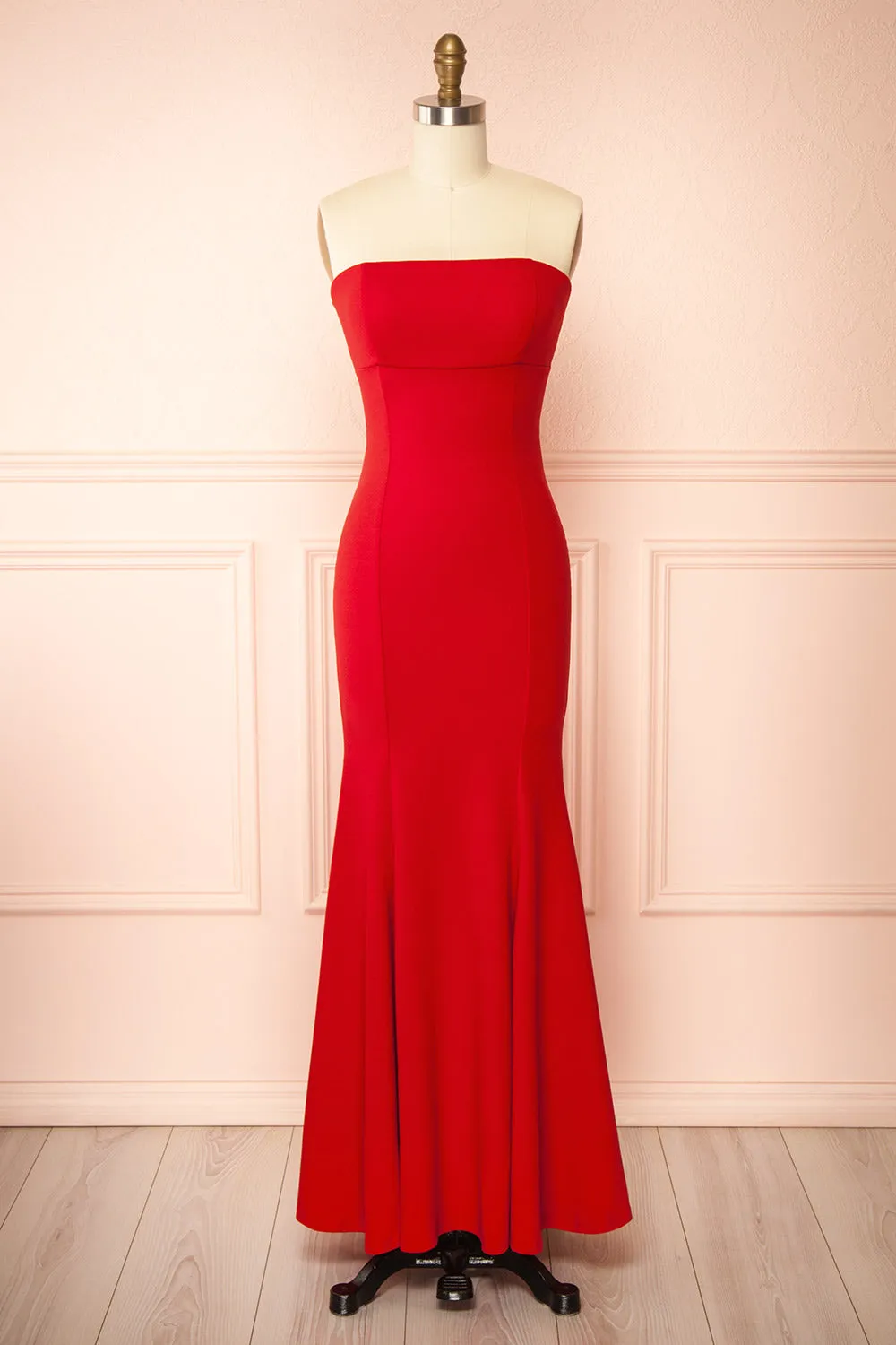 Aeji Red | Strapless Mermaid Dress with Corset Back