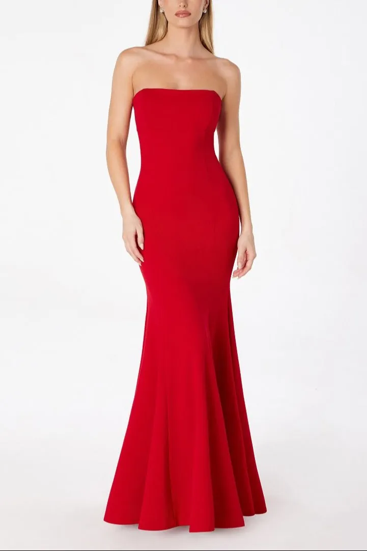 Aeji Red | Strapless Mermaid Dress with Corset Back