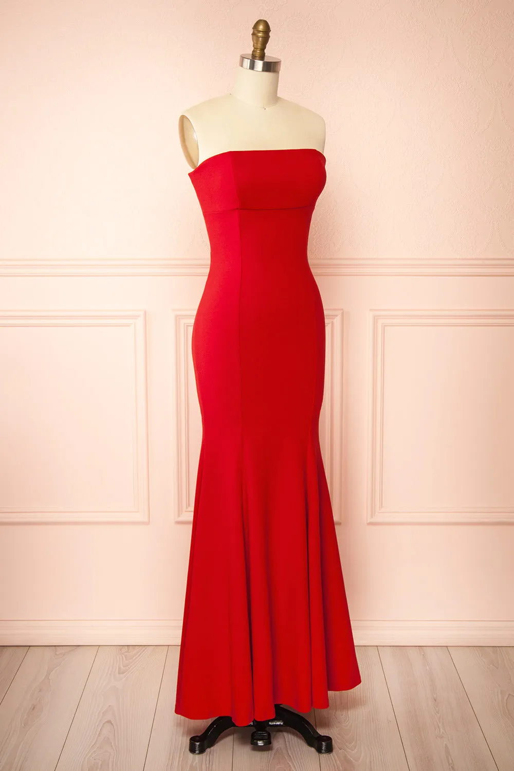 Aeji Red | Strapless Mermaid Dress with Corset Back