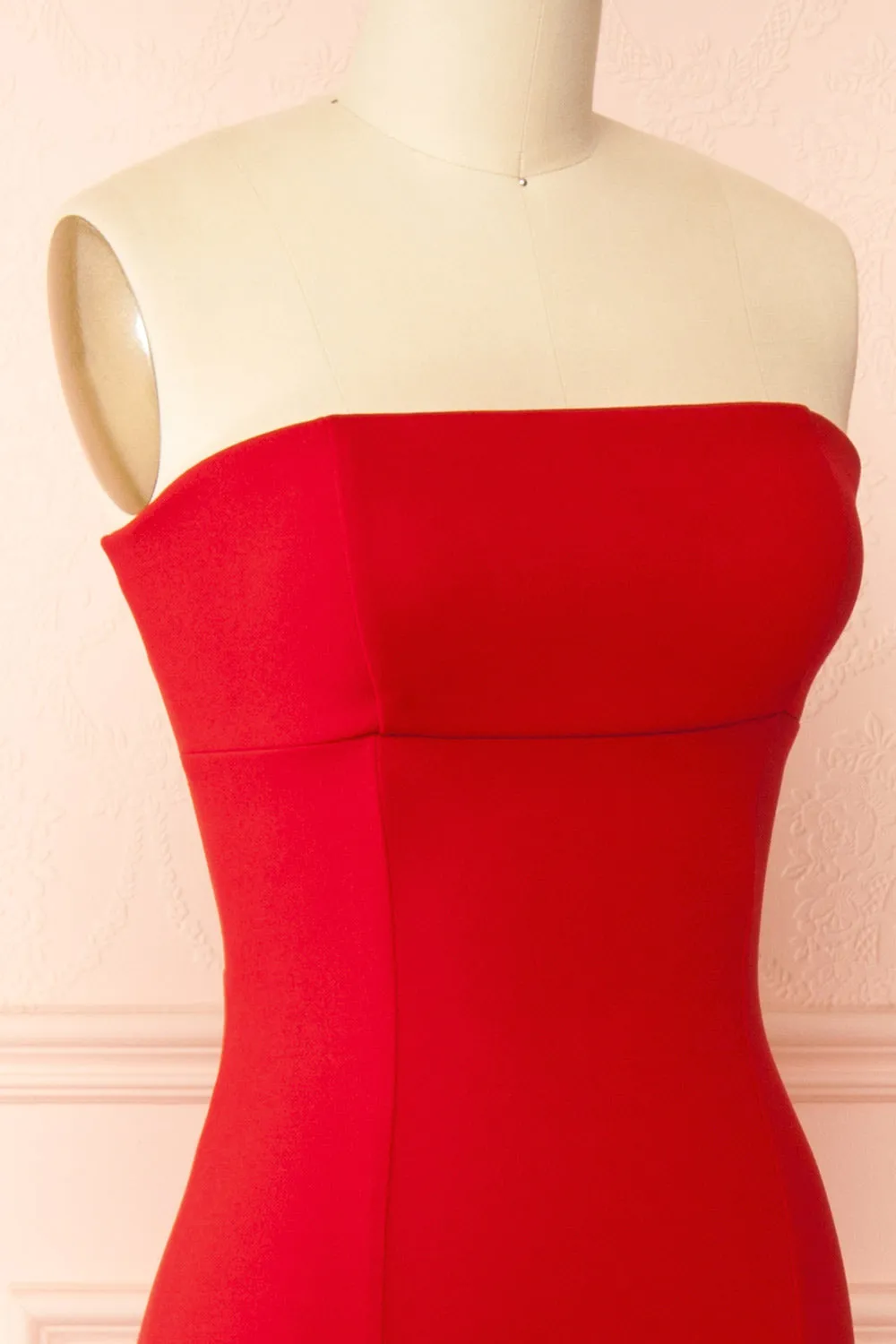 Aeji Red | Strapless Mermaid Dress with Corset Back