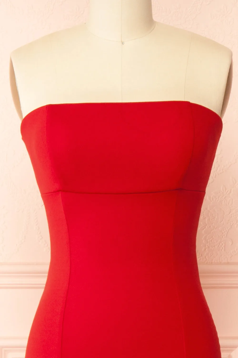 Aeji Red | Strapless Mermaid Dress with Corset Back