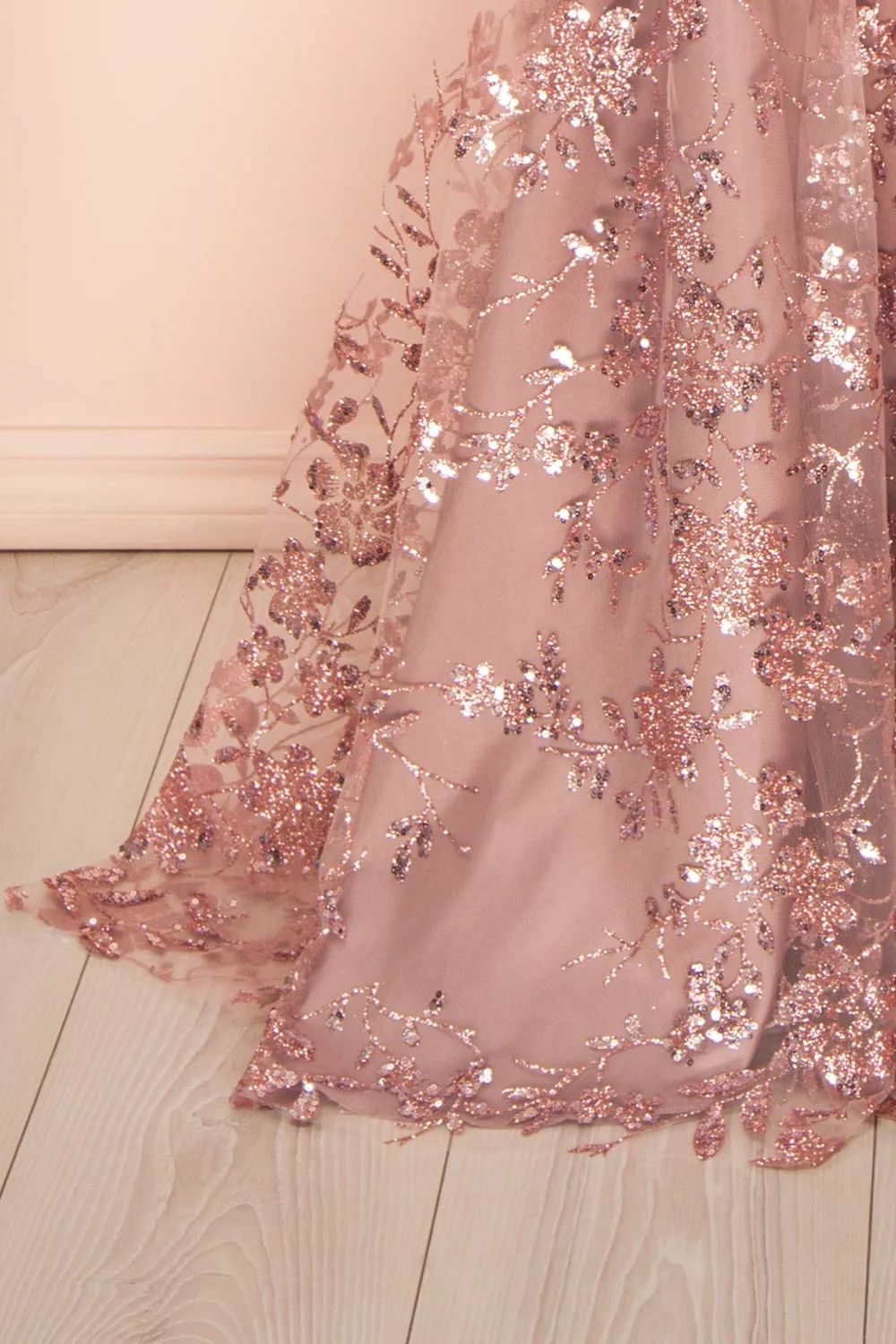 Alienor | Glittery Off the Shoulder Mesh Maxi Dress