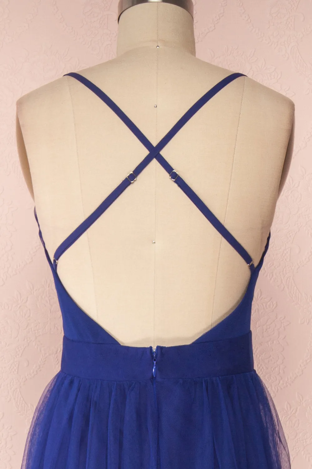 Aliki Navy | Mesh Maxi Dress