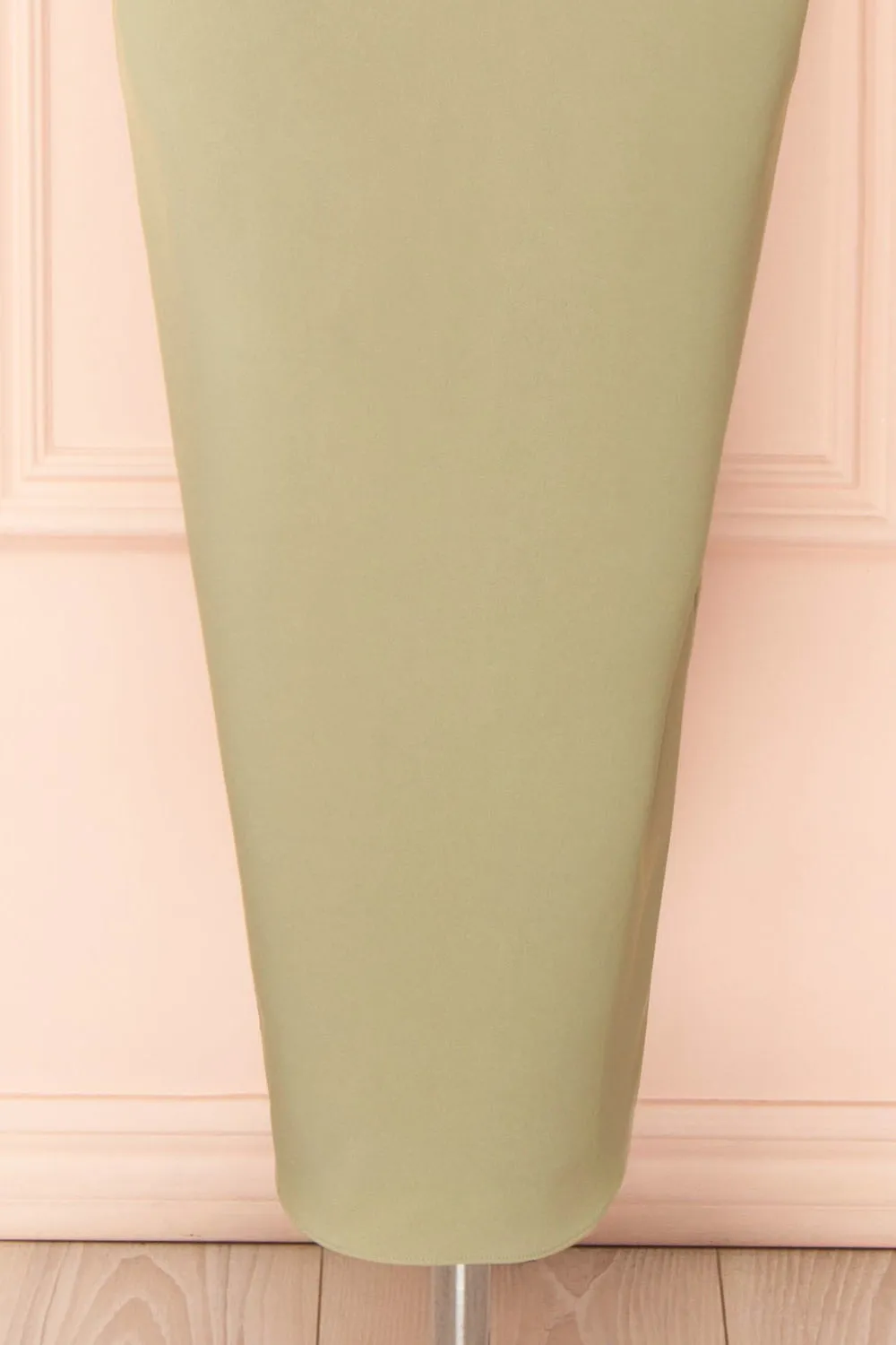 Arannia Sage | Fitted Midi Dress with Laced Back
