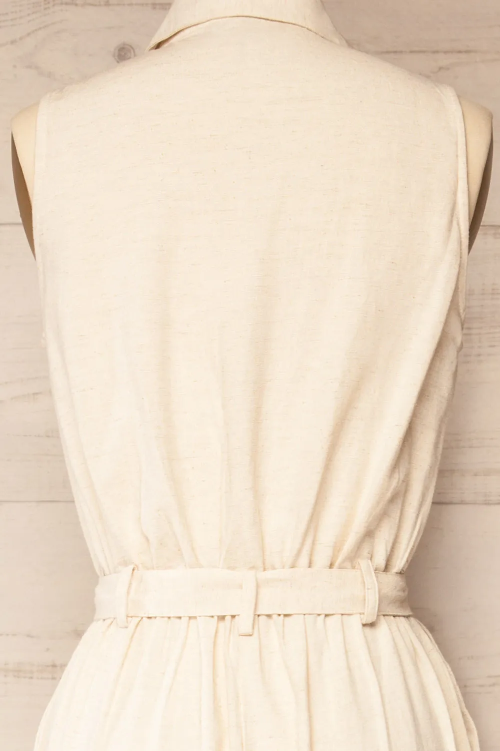 Baotou | Beige Jumpsuit with Belt and Pockets