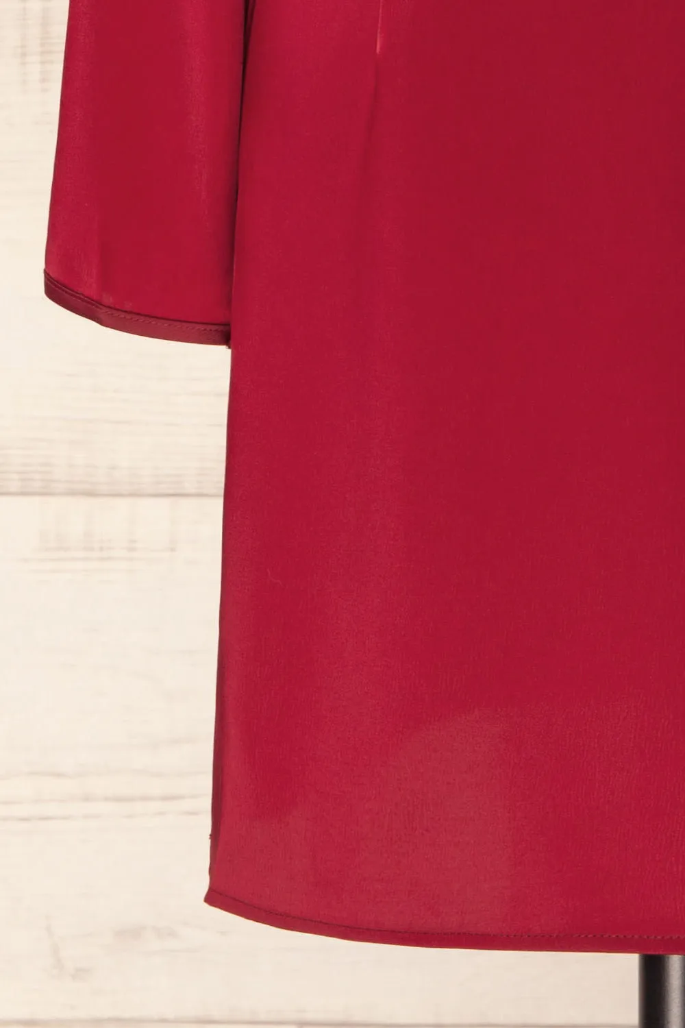 Combault Burgundy | Silky Long Sleeved Dress