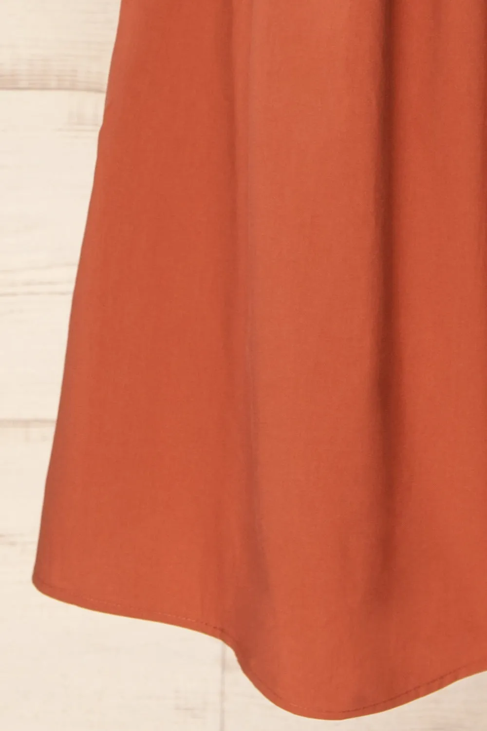 Daloa | Rust Midi Dress with Bow Detailing and Pockets