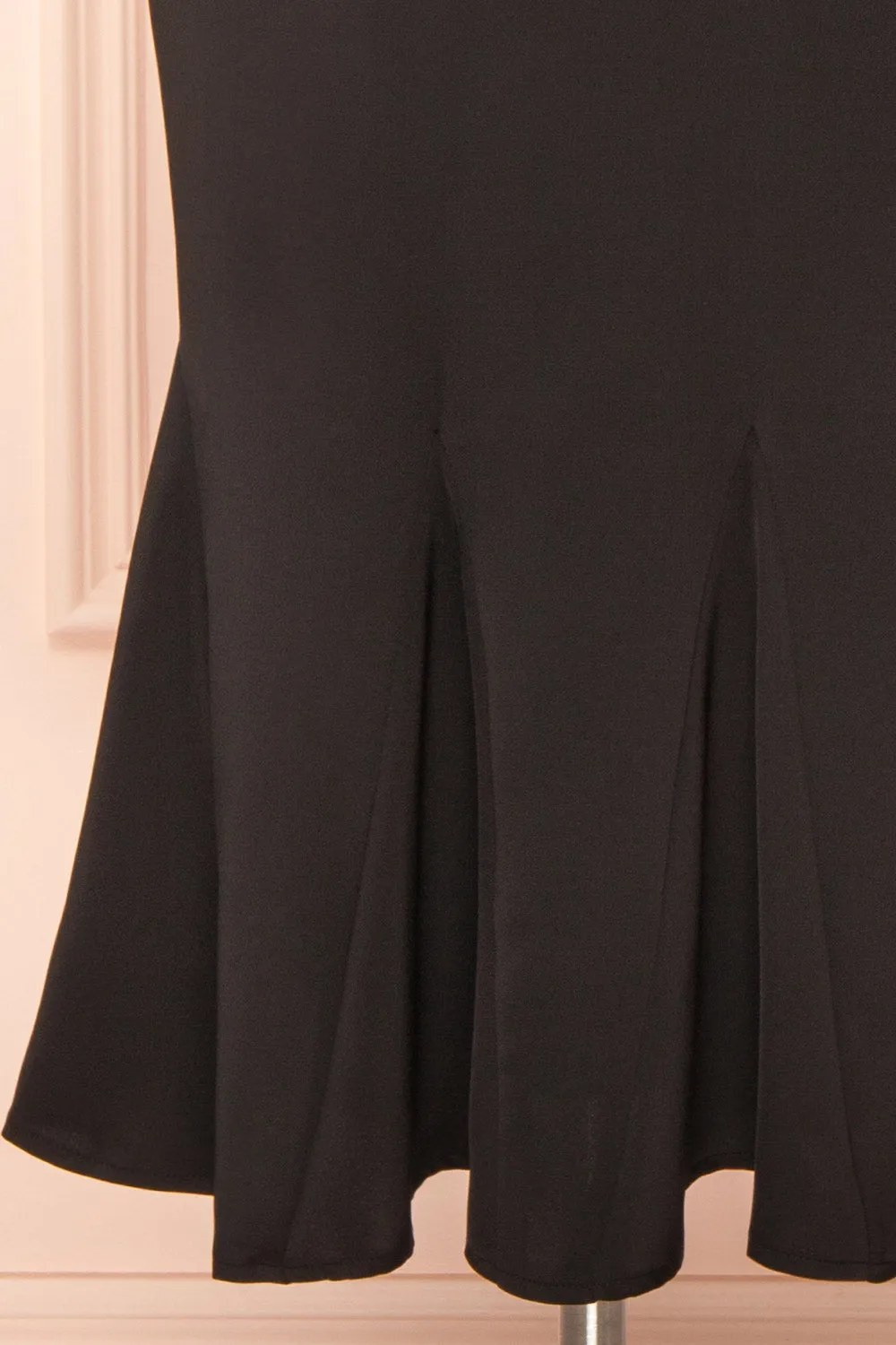 Doreen | Black Midi Dress w/ Bell Sleeves