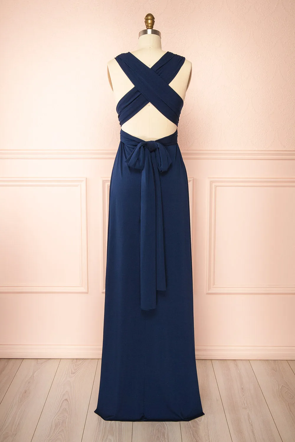 Elena Navy | Convertible Maxi Dress