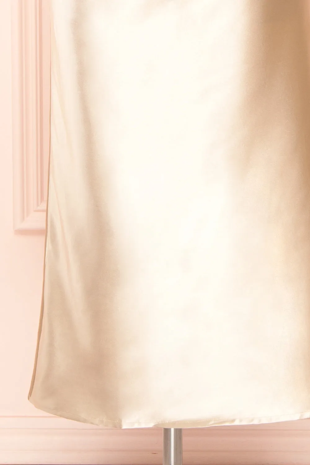 Elyse Beige | Cowl Neck Midi Dress