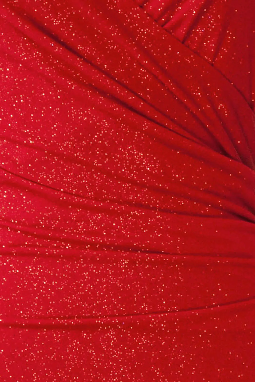 Enyra Red | Sparkling Dress w/ Wrapped Bodice