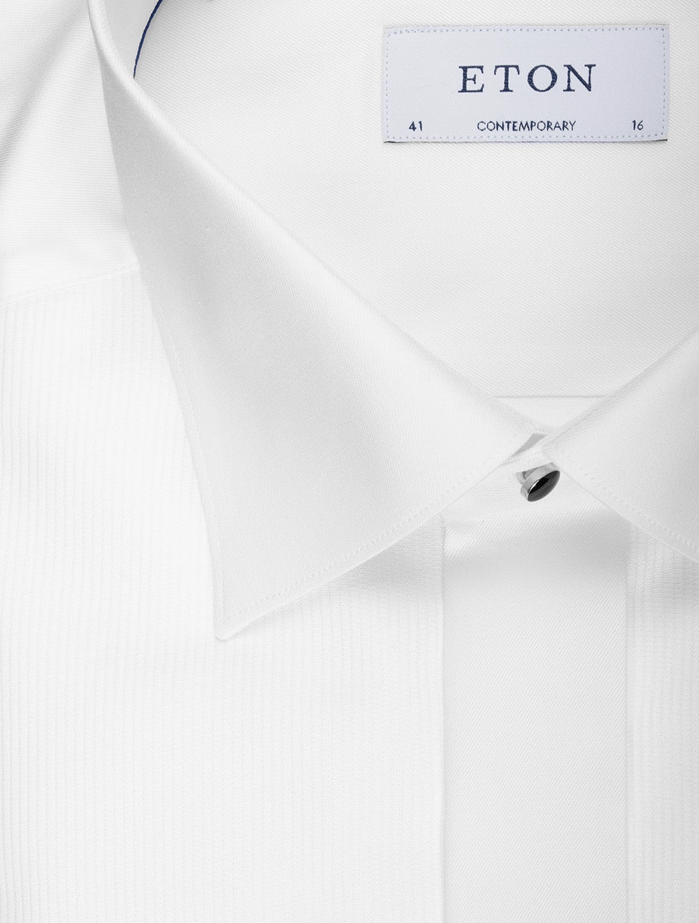 Fine Plisse Bib Contemporary Fit Dress Shirt White