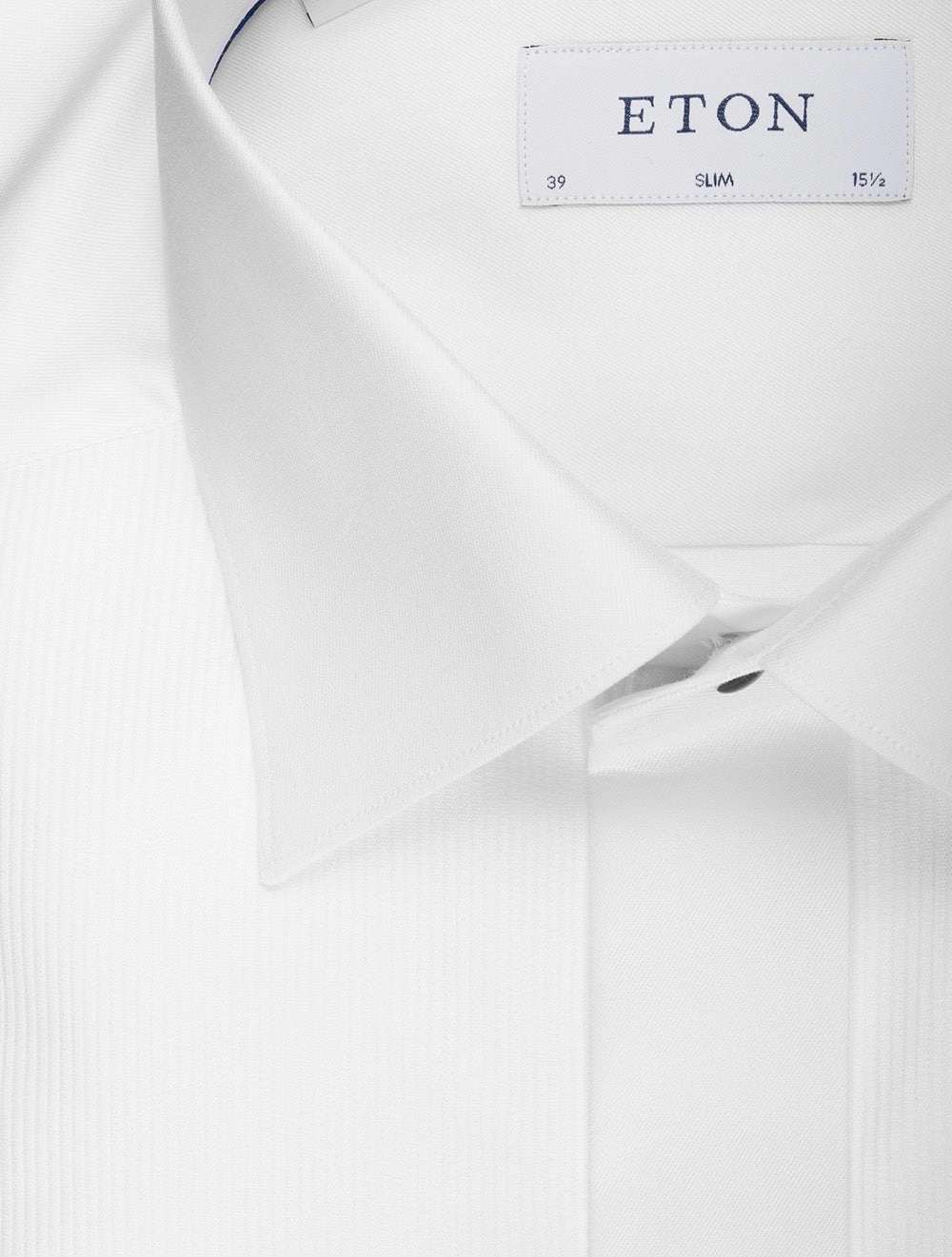 Fine Plisse Bib Slim Fit Dress Shirt White