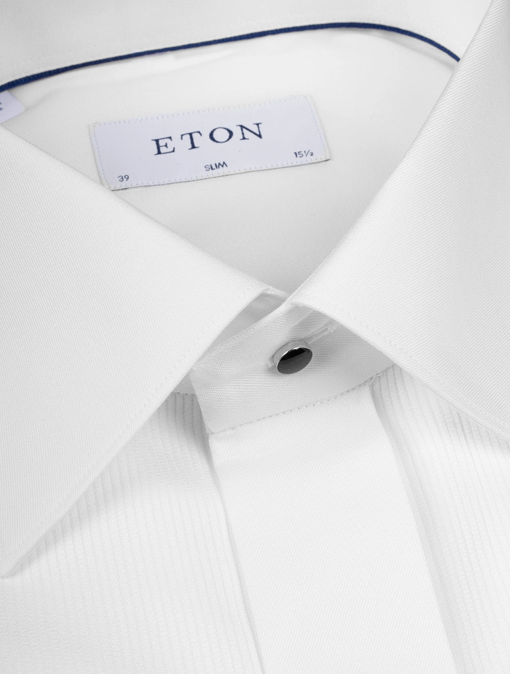 Fine Plisse Bib Slim Fit Dress Shirt White