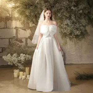 French White Tulle Gown  Elegant Bridal Robe for Engagement or Evening Events (2025)