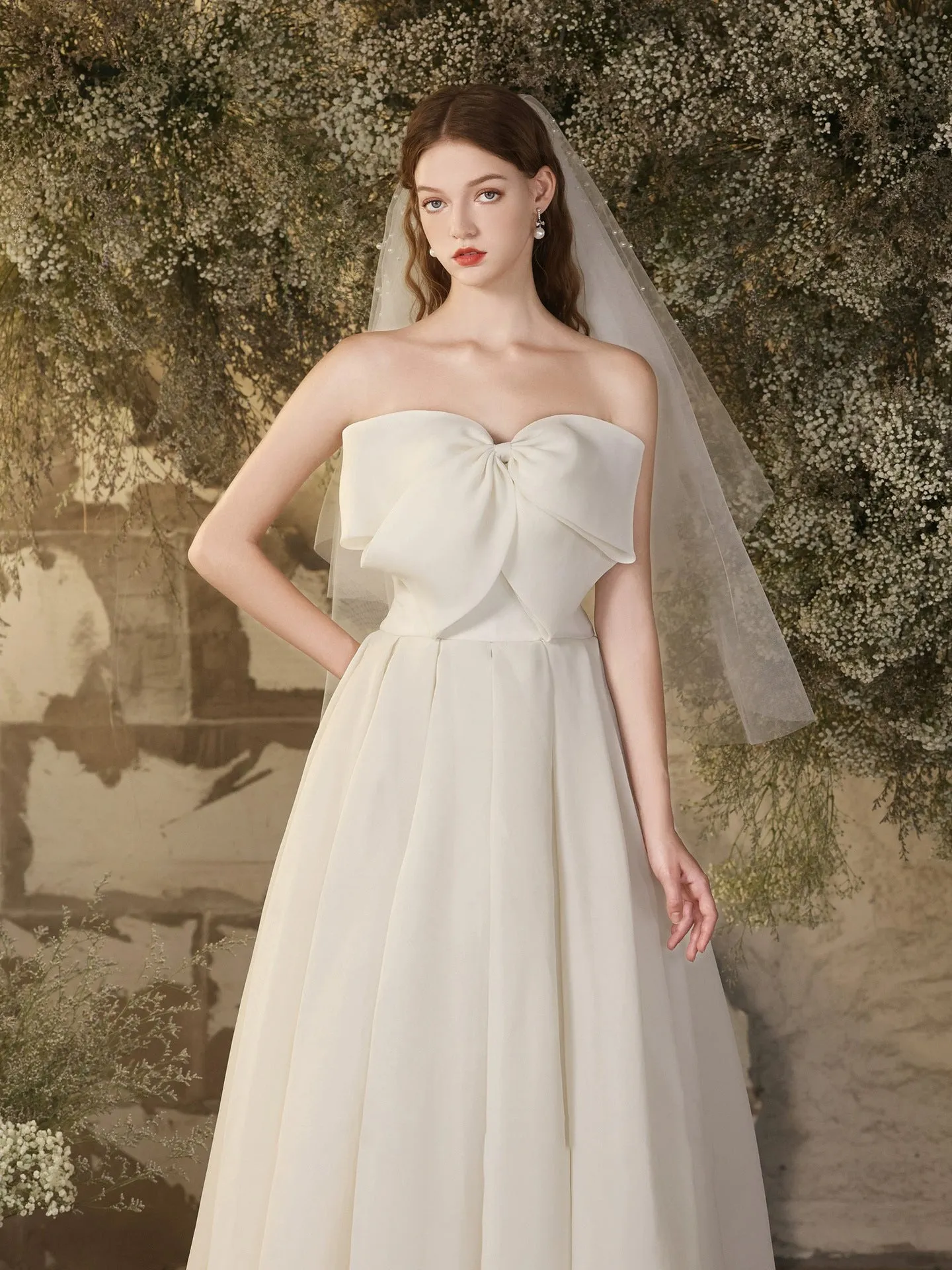 French White Tulle Gown  Elegant Bridal Robe for Engagement or Evening Events (2025)