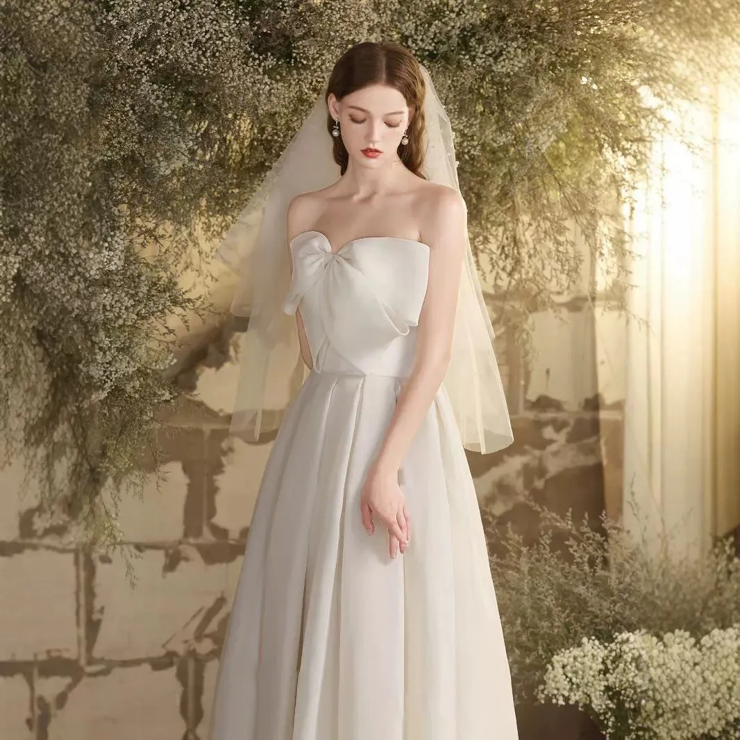 French White Tulle Gown  Elegant Bridal Robe for Engagement or Evening Events (2025)