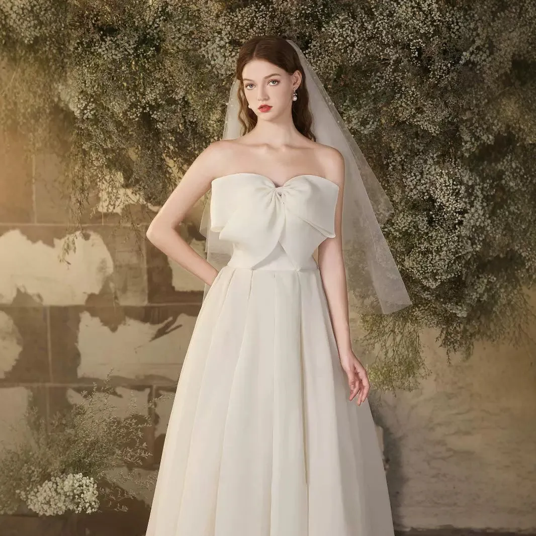 French White Tulle Gown  Elegant Bridal Robe for Engagement or Evening Events (2025)