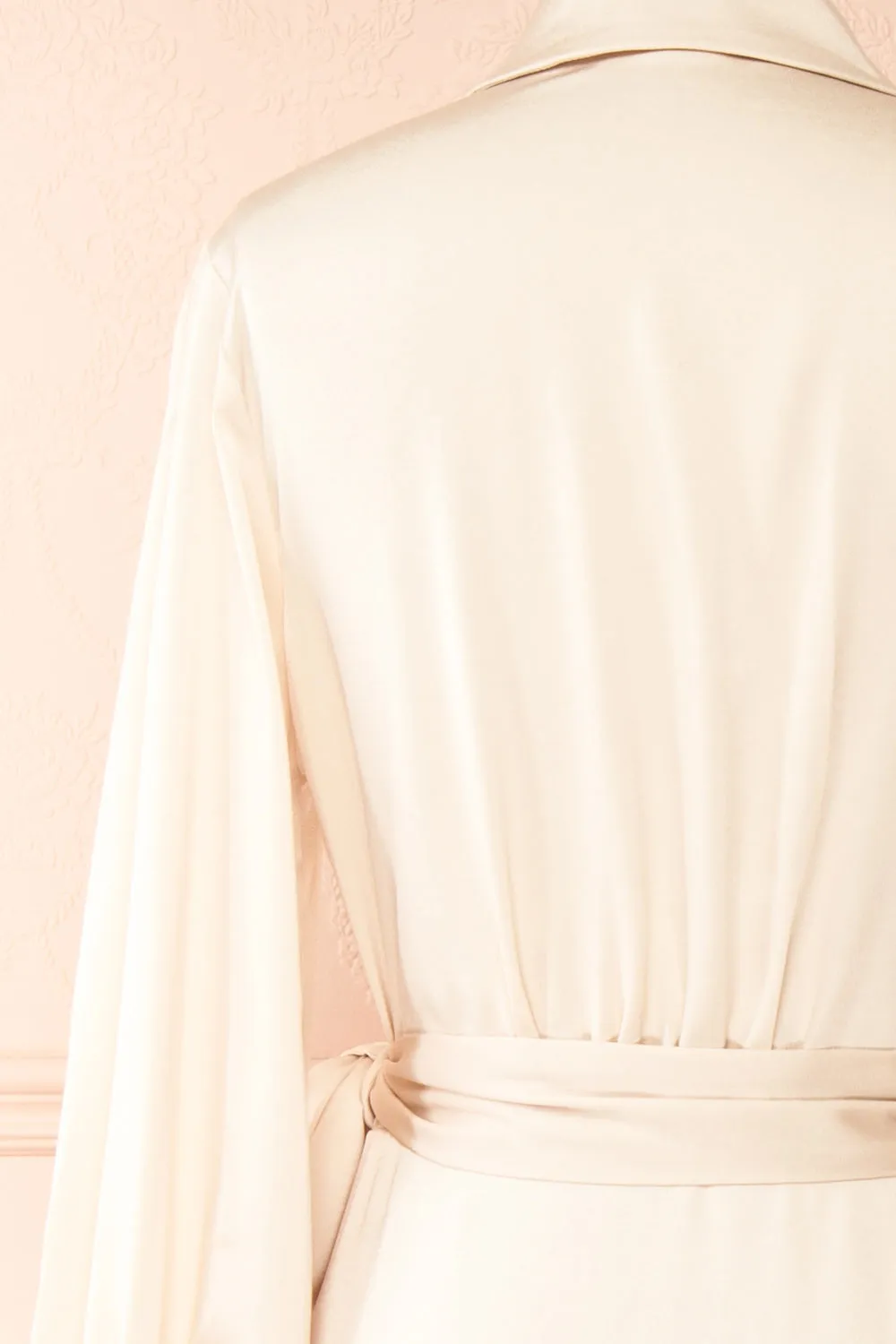 Hilary | Long Champagne Wrap Dress