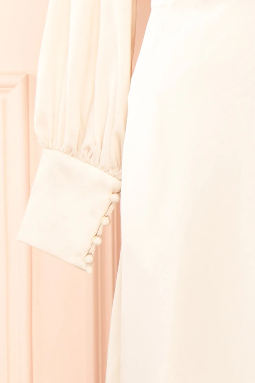 Hilary | Long Champagne Wrap Dress