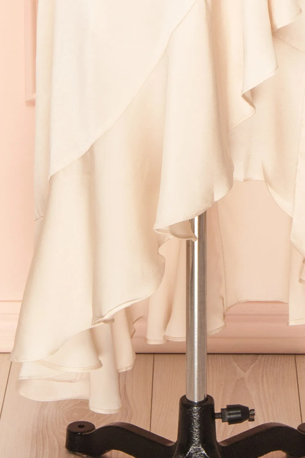 Hilary | Long Champagne Wrap Dress