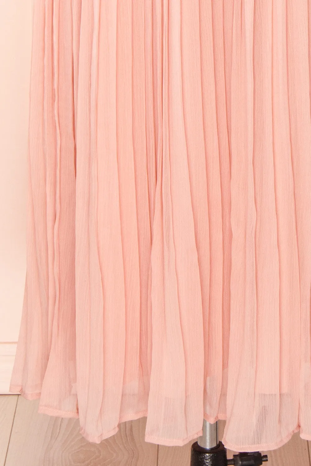 Inari Pink | Pleated Midi Dress
