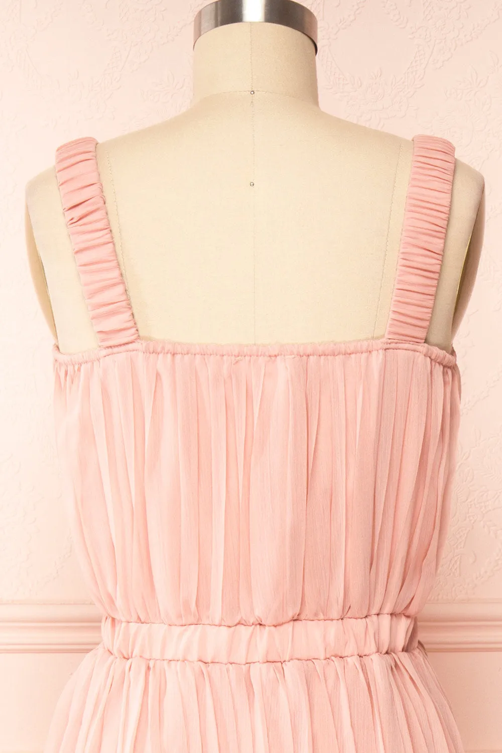 Inari Pink | Pleated Midi Dress
