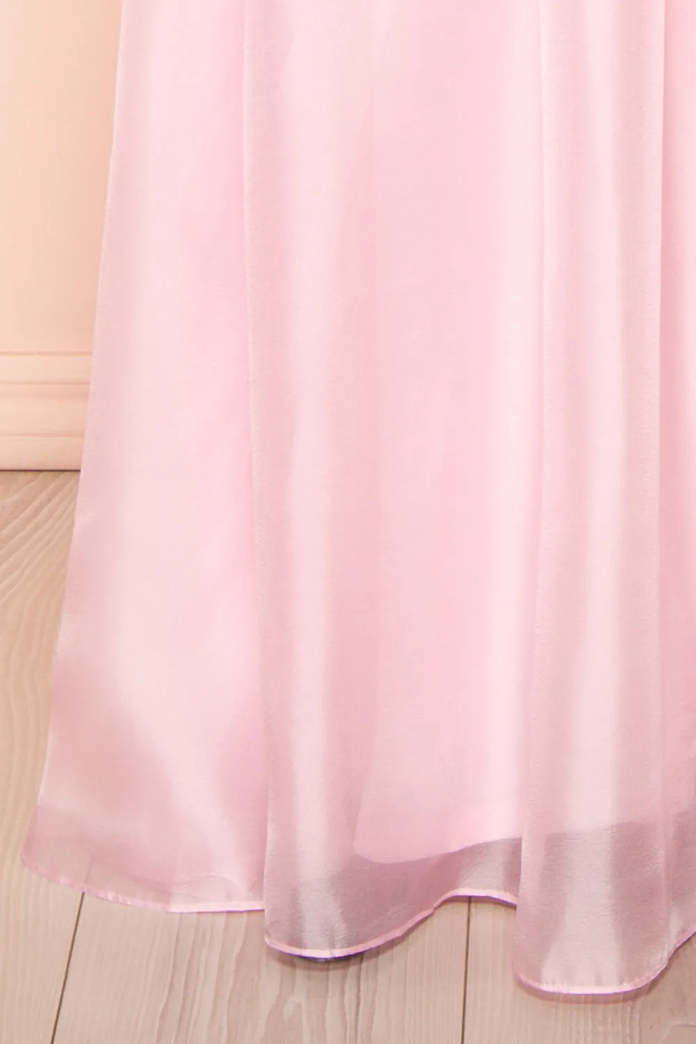 Indya Pink | Organza Maxi Dress w/ Tie Straps