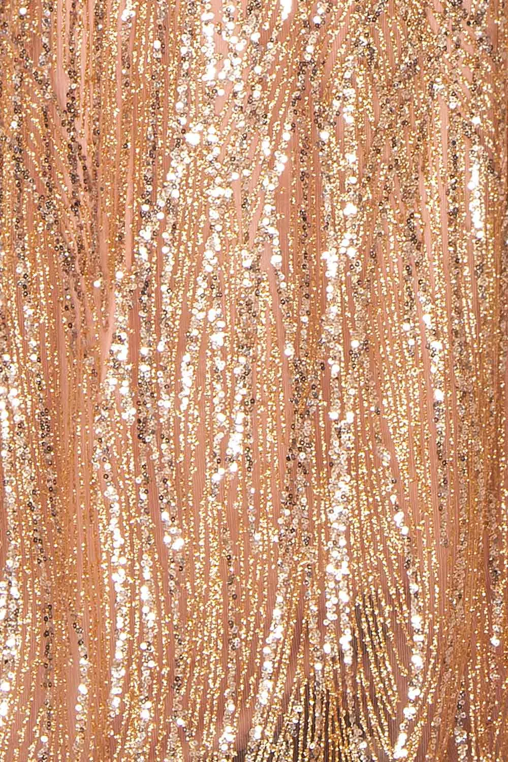 Isolina Rosegold | Sparkly Sequin Maxi Dress