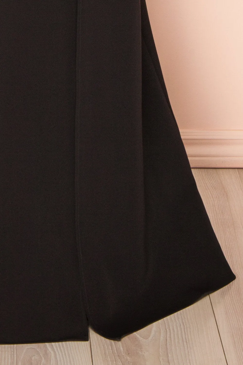 Izabella Black | A-line Maxi Dress with Open Back