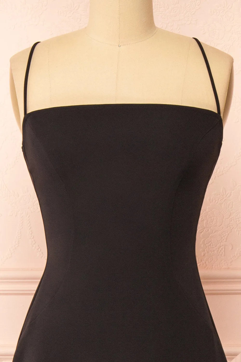 Izabella Black | A-line Maxi Dress with Open Back