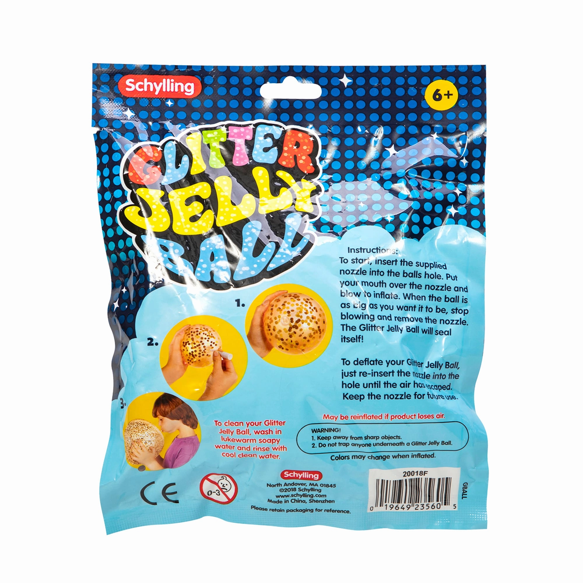 Jumbo Glitter Jelly Ball (Single) - Pink, Red, Blue, Green, or Gold Assorted