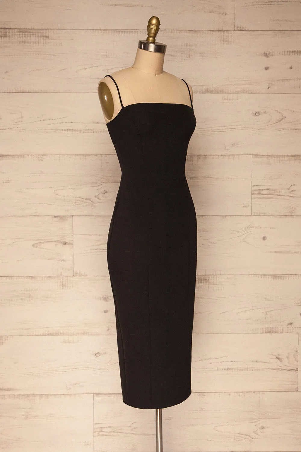 Kavala Black | Fitted Midi Dress