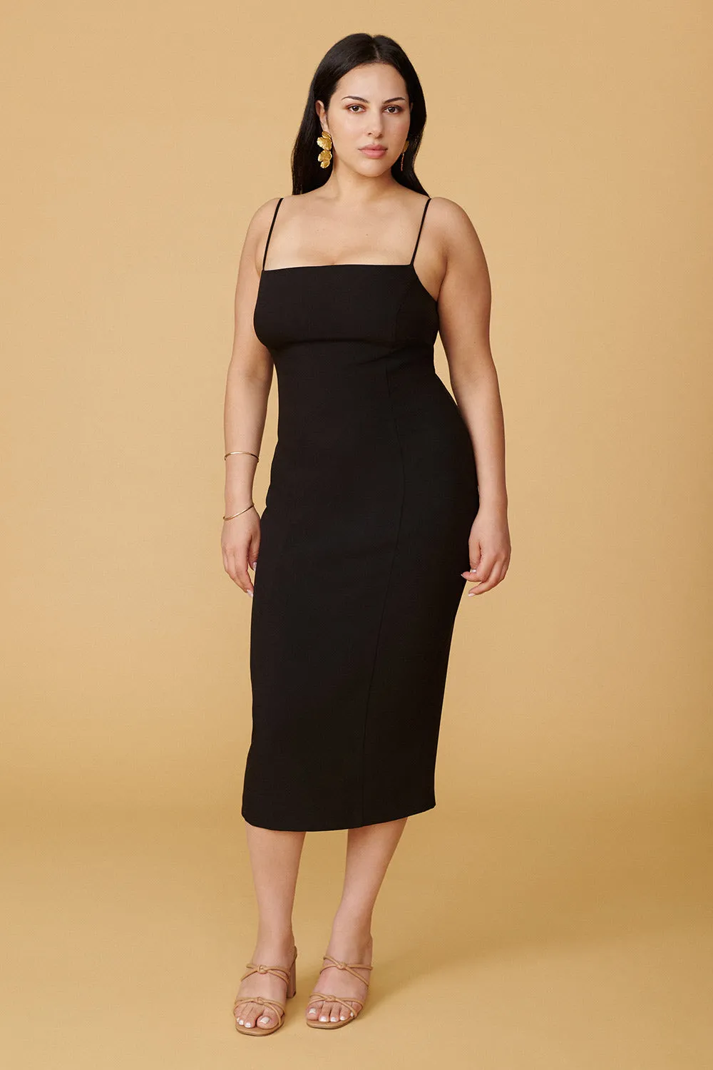 Kavala Black | Fitted Midi Dress