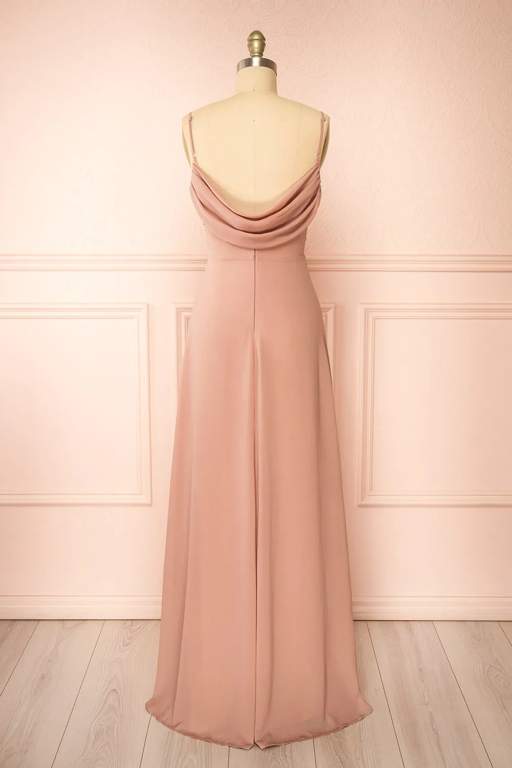Kieran Taupe | A-Line Maxi Dress w/ Lace