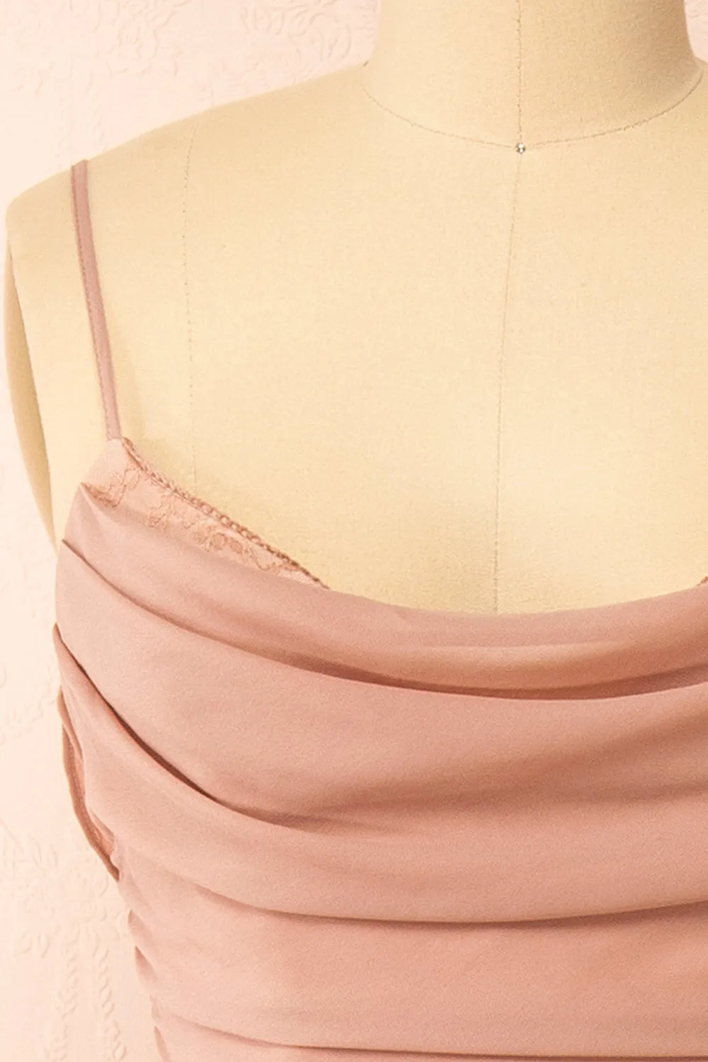 Kieran Taupe | A-Line Maxi Dress w/ Lace