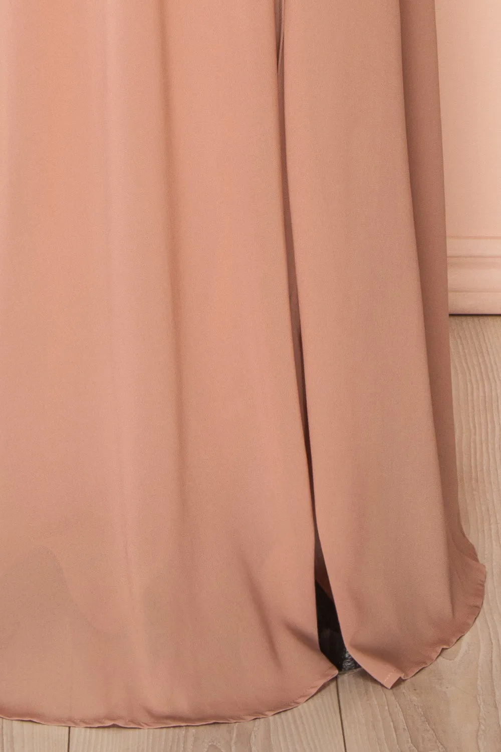 Kieran Taupe | A-Line Maxi Dress w/ Lace