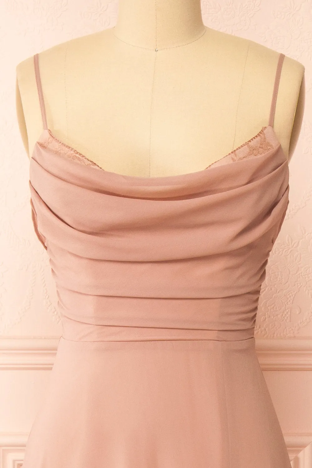 Kieran Taupe | A-Line Maxi Dress w/ Lace