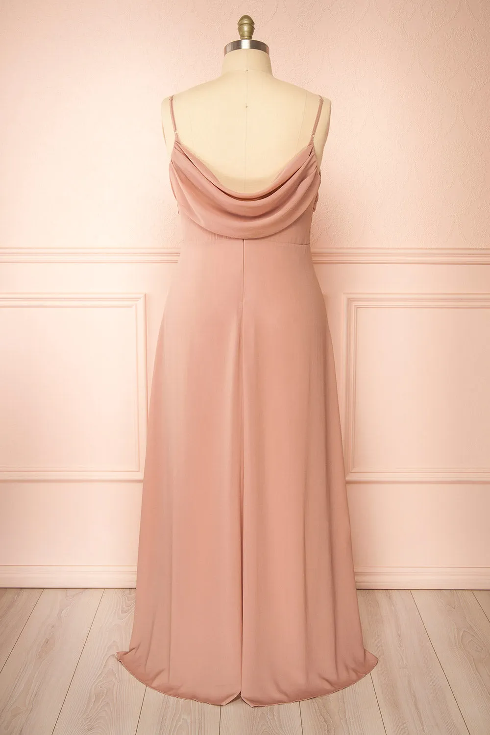 Kieran Taupe | A-Line Maxi Dress w/ Lace