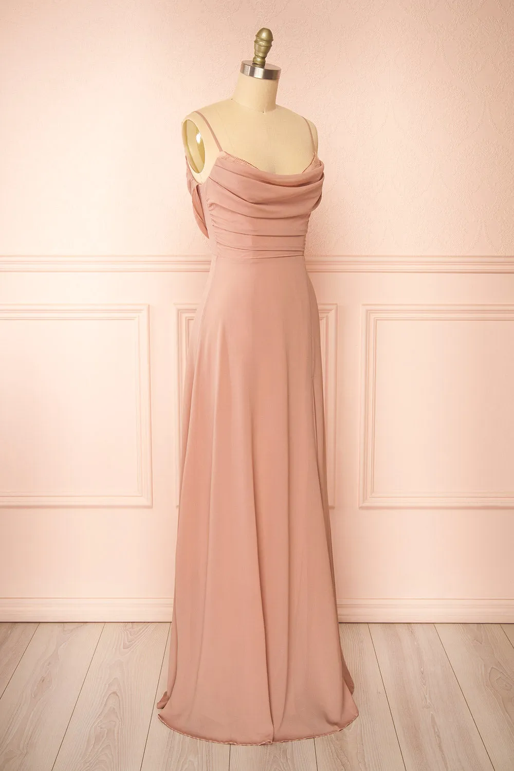 Kieran Taupe | A-Line Maxi Dress w/ Lace