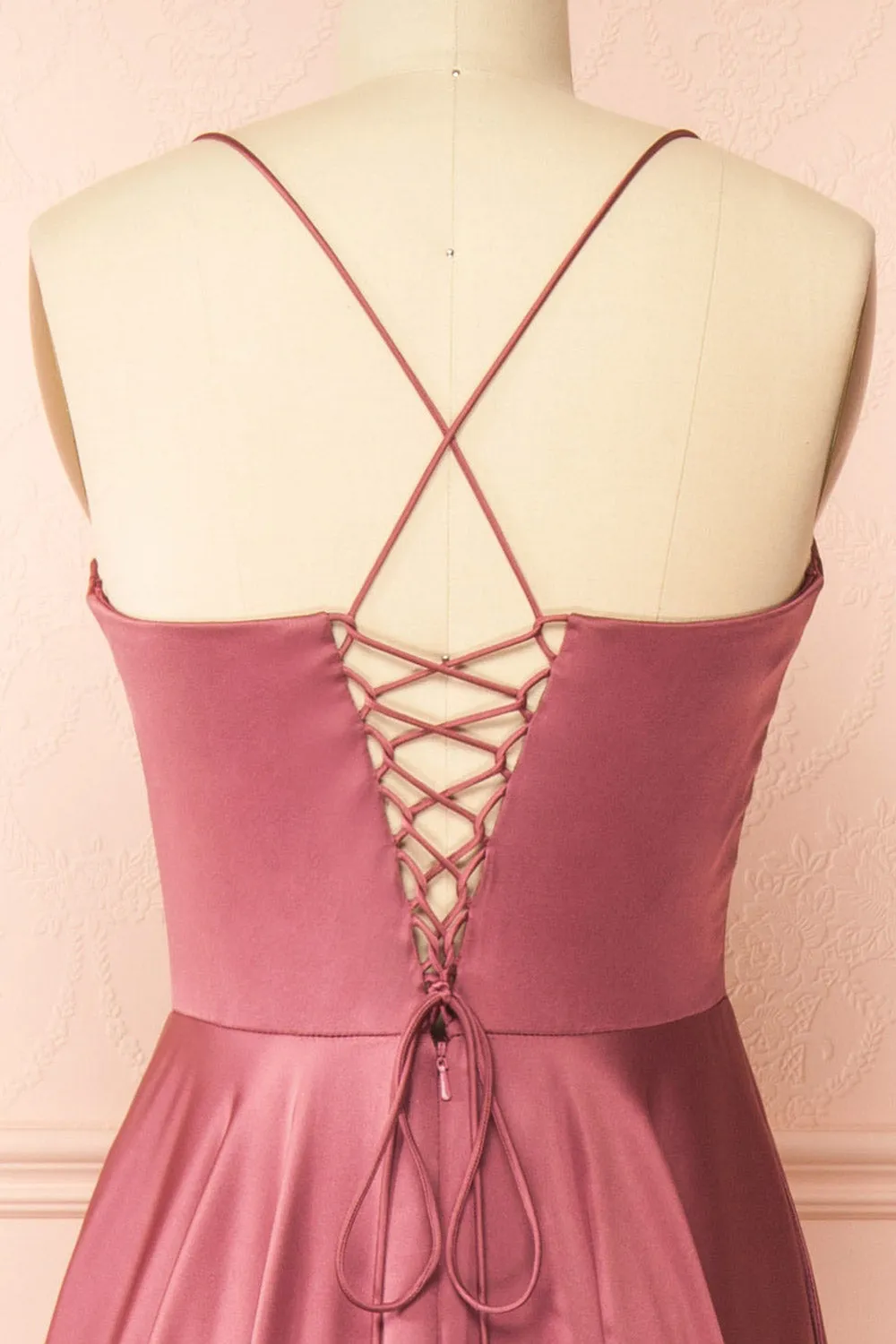 Misha Mauve | Corset Cowl Neck Maxi Dress