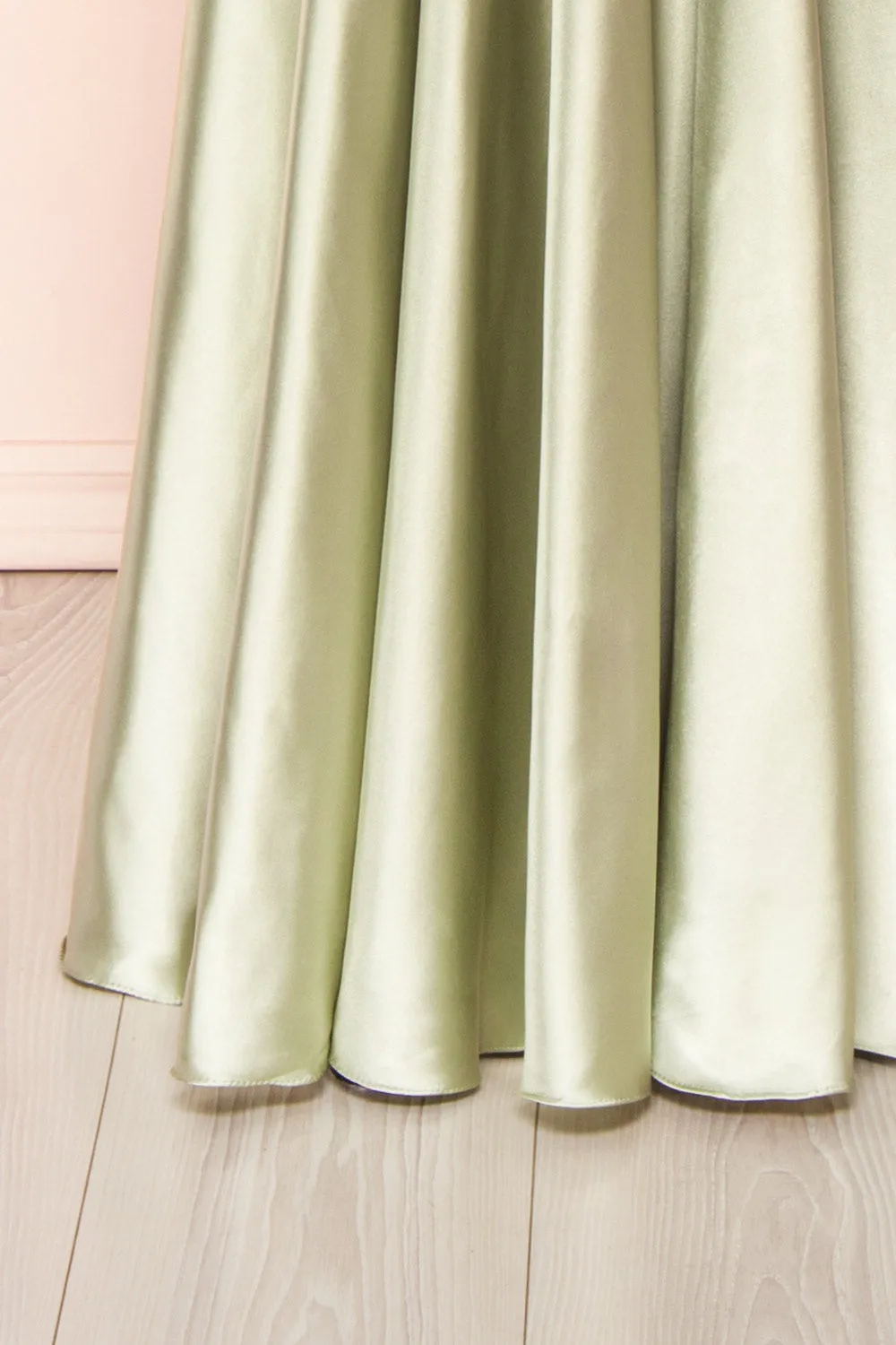Moira Sage | Cowl Neck Satin Maxi Dress w/ High Slit