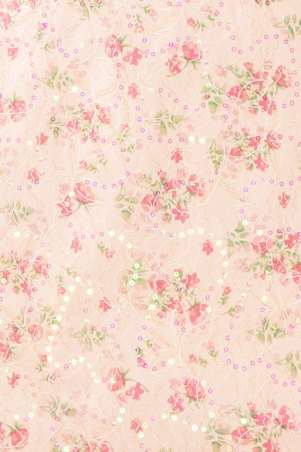 Morella | Short Floral Dress w/ Sequins