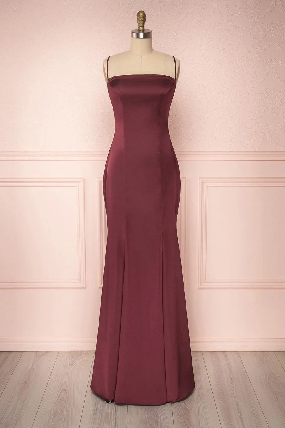 Naomie Burgundy | Silky Mermaid Gown